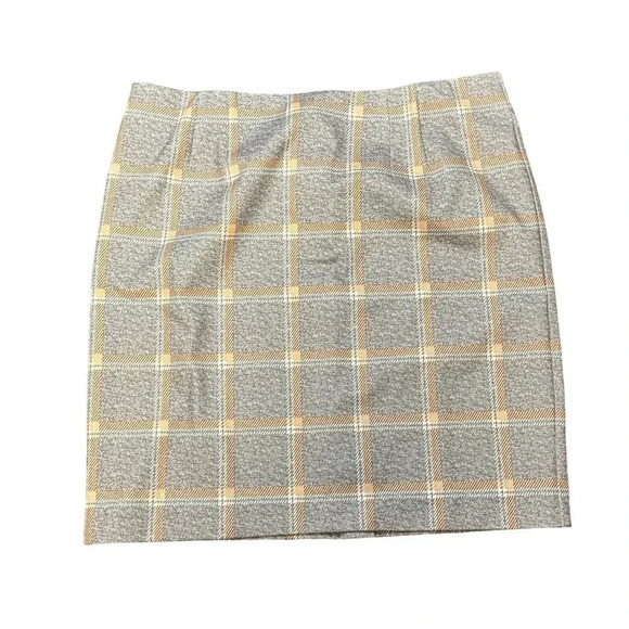 New Amanda+Chelsea Stretch Comfort Waist Plaid Poly Mini Skirt Women's Petite L - Picture 1 of 8